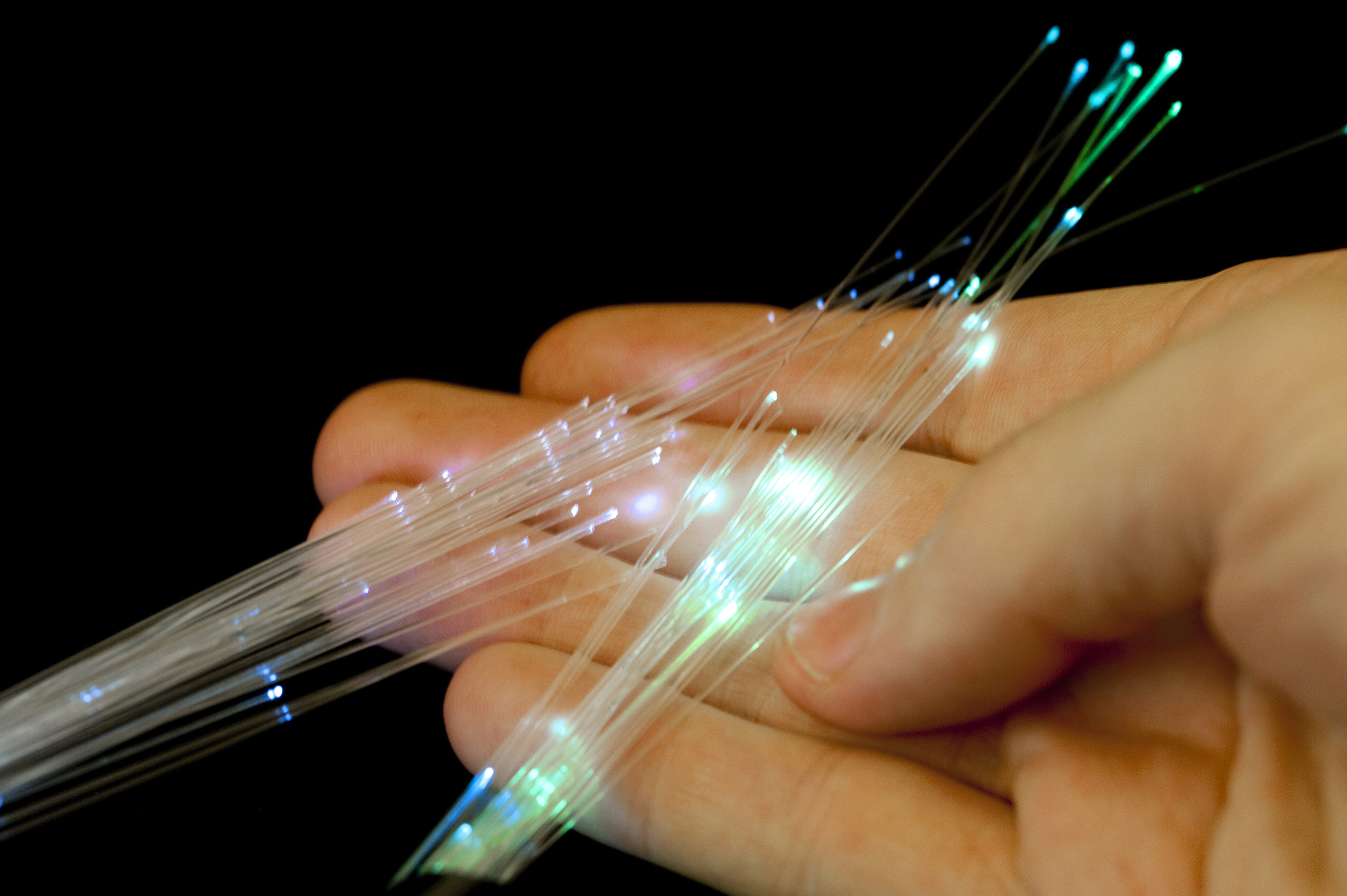 Light traveling through a fiber optic